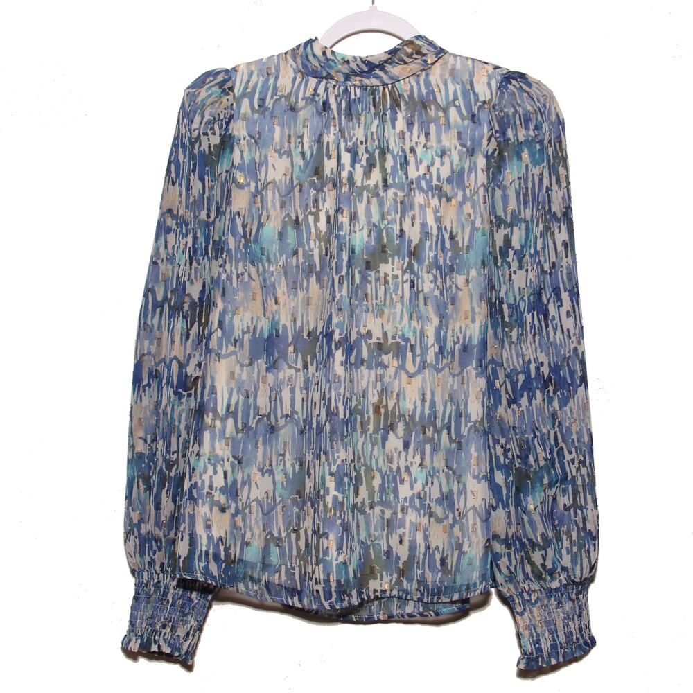 NEW Hailey & Co Bow back Abstract Print Leslie Blouse Size Medium